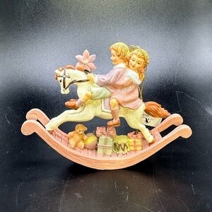 Kurt Adler Girl Boy Rocking Horse Ornament